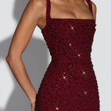 Roosa – Sparkling Square-Neck Maxi Dress