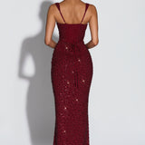 Roosa – Sparkling Square-Neck Maxi Dress
