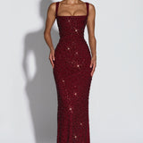 Roosa – Sparkling Square-Neck Maxi Dress