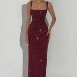 Roosa – Sparkling Square-Neck Maxi Dress
