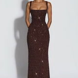 Roosa – Sparkling Square-Neck Maxi Dress
