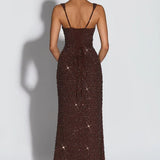 Roosa – Sparkling Square-Neck Maxi Dress