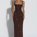 Roosa – Sparkling Square-Neck Maxi Dress