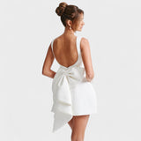Carrie | Mini Dress with Silver Thread Ribbon