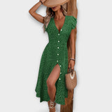 Elegant Polka Dot Midi Dress