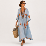Kaftan Marina Blue Embroidered