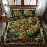 Vibrant Tree of Life 3-Piece Quilted Bedding Set