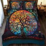 Intricate Celtic Tree of Life 3-Piece Quilted Bedding Set