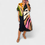 Roos - Colourful Leaf Print Everyday Dress