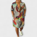 Liora - Colourful V-Neck Dress