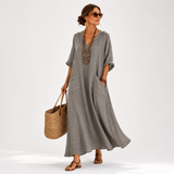 Kaftan Valentina Grey Plain