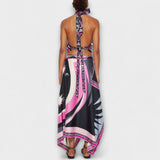 Everly - Halterneck Top and Asymmetric Midi Skirt Set