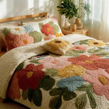 Retro Daisy Patchwork 3-Piece Quilted Bedding Set