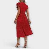 Elegant Polka Dot Midi Dress