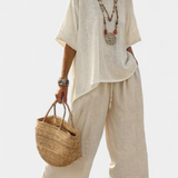 Veronika – Comfortable Slip Dress and Wide Trousers